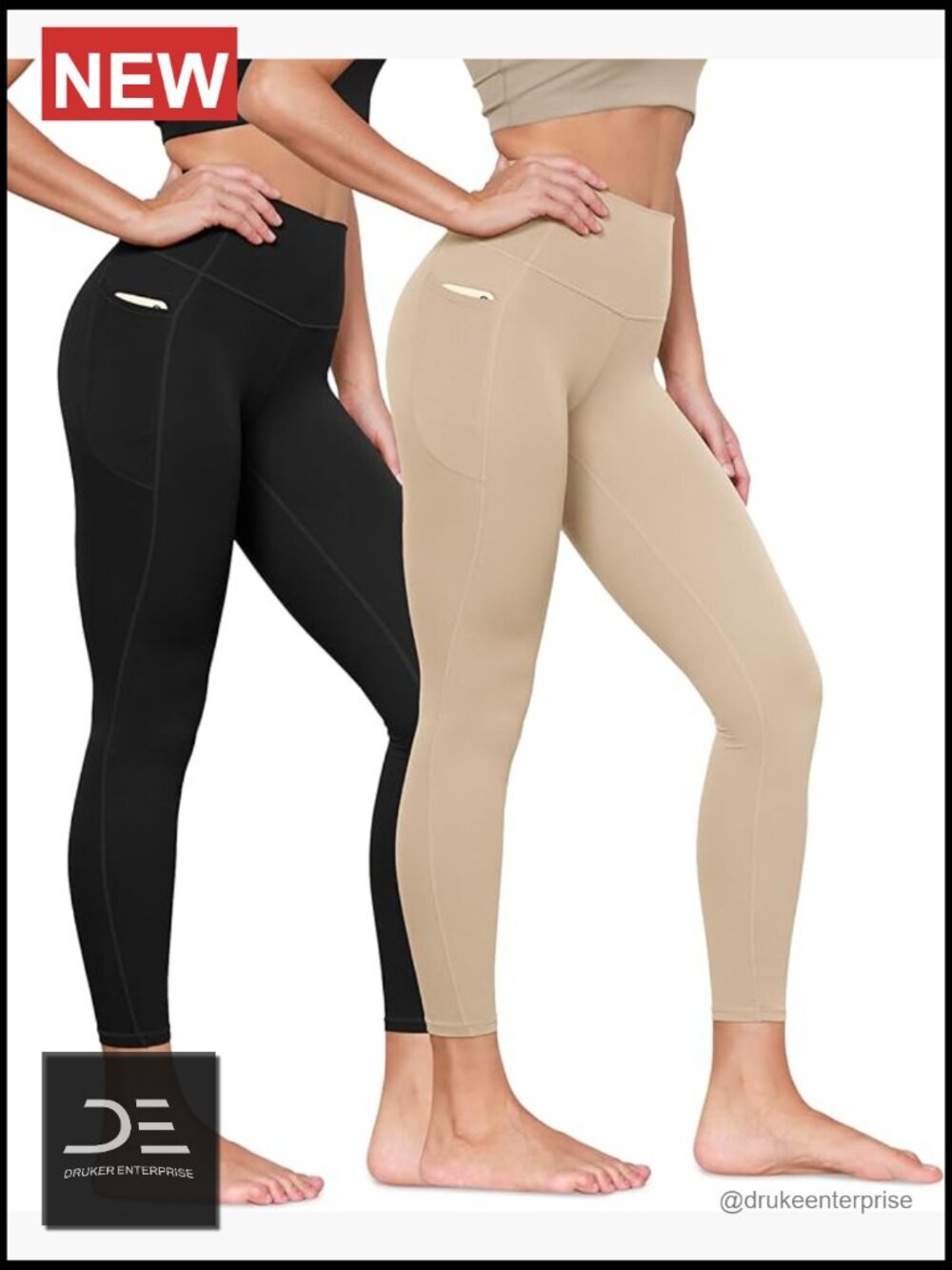 Buttery Soft High Waist Yoga Leggings with Pockets 25" Inseam